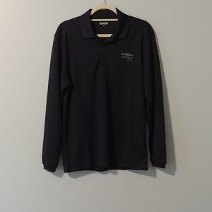 Navy Blue Men's Long Sleeve Polo